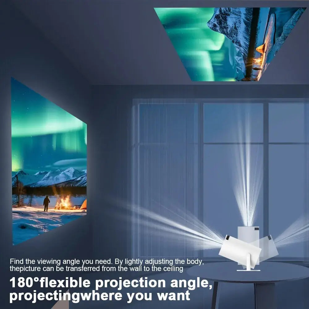 HY300 4K Mini Projector — 100" Screen, HDMI & Wireless Phone Mirroring